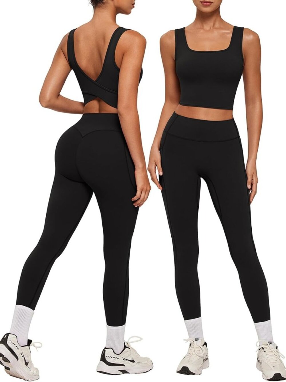 Crossover Back Women's Workout Set | Yoga, Pilates & Gym Outfit | Activewear